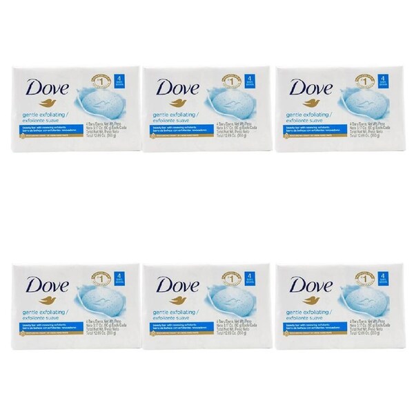 24pc Dove 90G Beauty Soap Bar Shower/Bathroom Body Wash Gentle Exfoliating
