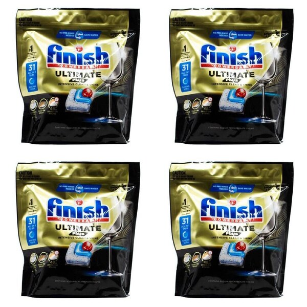 124pc Finish Dishwasher Tablets Powerball Ultimate Plus All-in-1 w/ Baking Soda