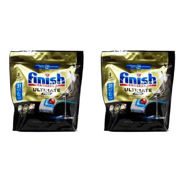 62pc Finish Dishwasher Tablets Powerball Ultimate Plus All-in-1 w/ Baking Soda