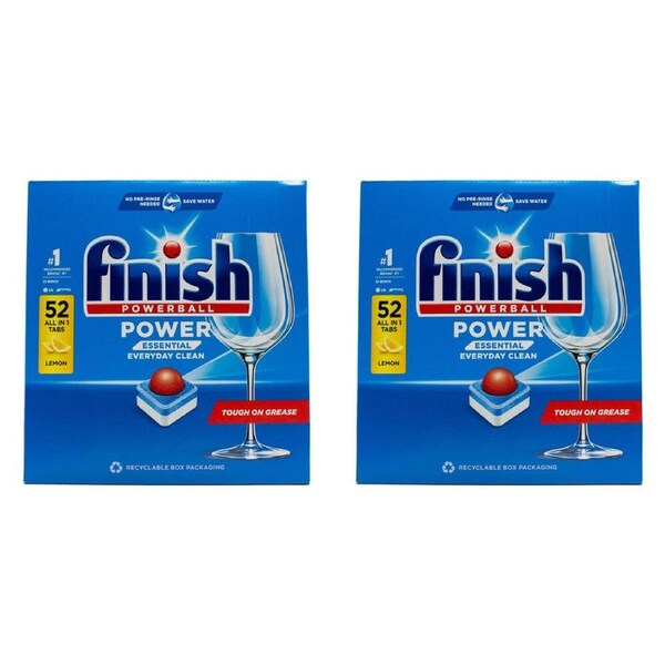 104pc Finish Powerball Dishwasher Tablets Multi Action Lemon Fresh Fragrance