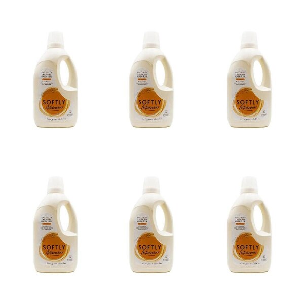 6PK Softly 1.25L Laundry Wash Activewear Front & Top Loader Gentle Fabric Care