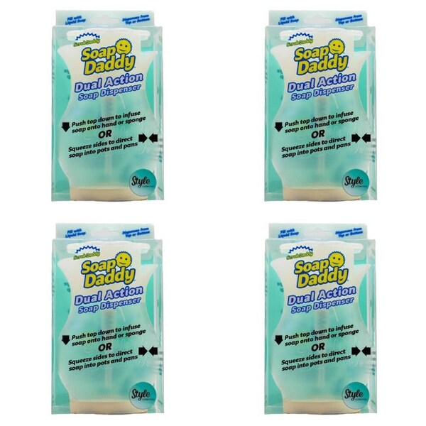 4PK Scrub Daddy Soap Daddy Dual Action Leakproof Soap Non-slip Dispenser/Storage