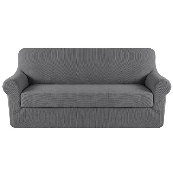 2 Pieces Style Stretch Sofa Cover Couch Cover Slip Cover Small Jacquard Soft N.Ivory / Two seater (145-172cm)