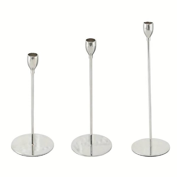 Silver 3pc Candle Holders