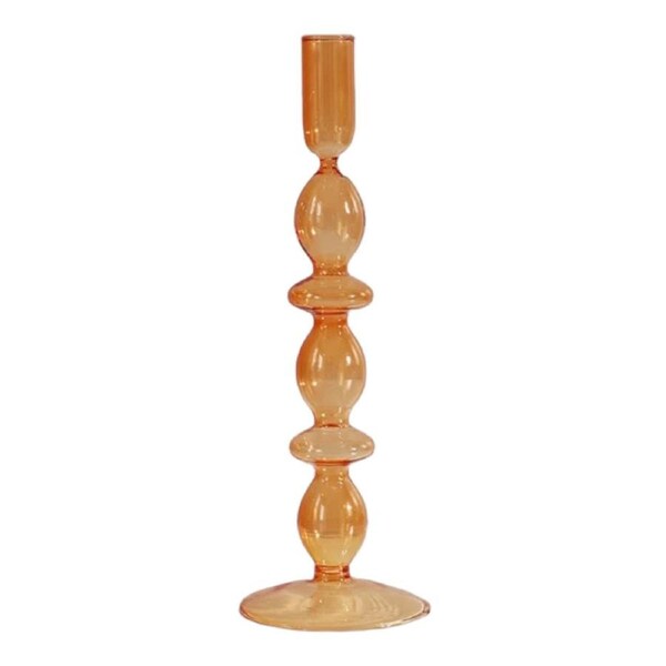 Orange Glass Candle Holder
