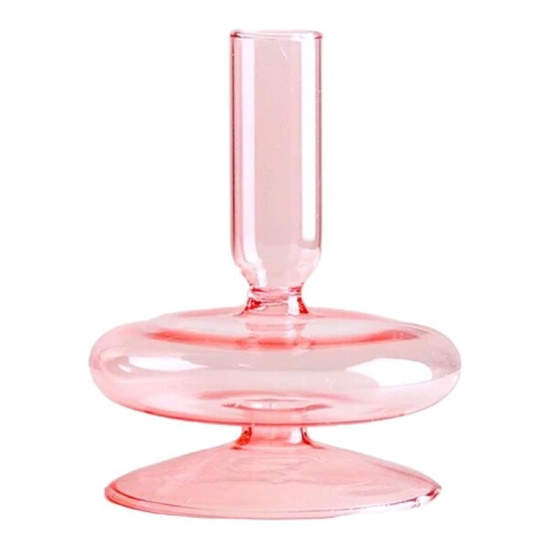Glass Candle Holder Pink