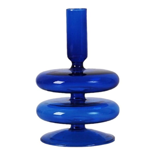Blue Glass Candle Holder