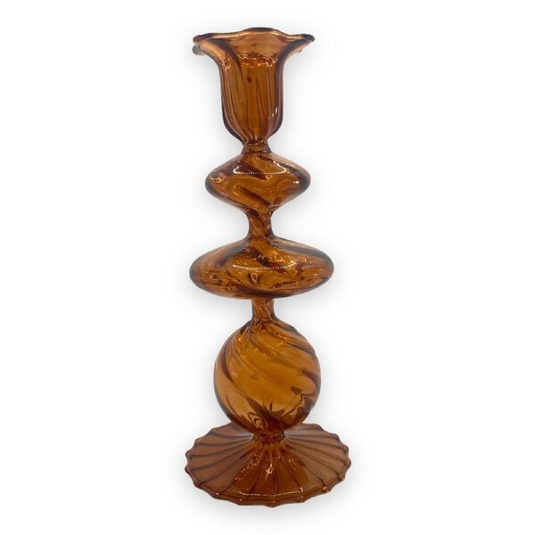 Brown Glass Candle Holder