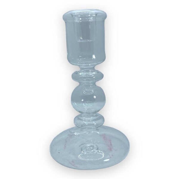 Clear Glass Candle Holder