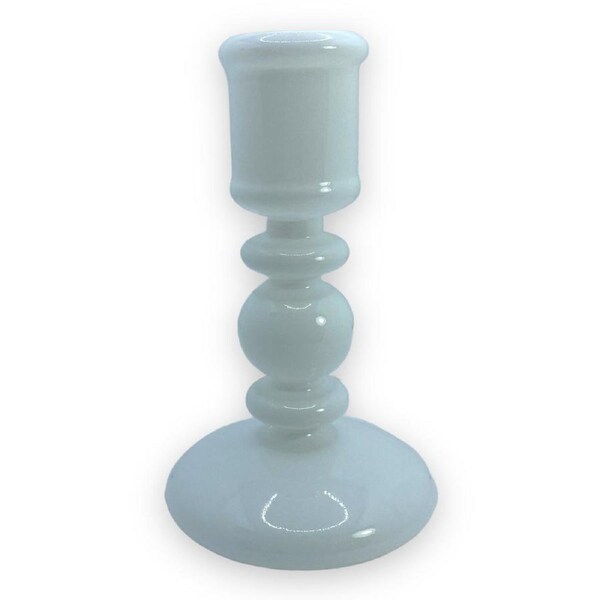 Glass Candle Holder White