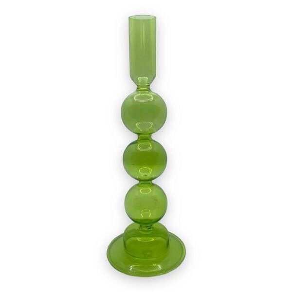Green Glass Candle Holder