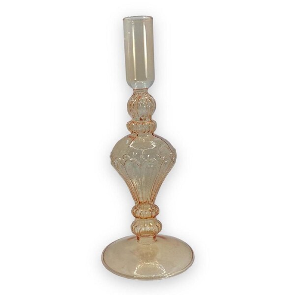 Orange Glass Candle Holder