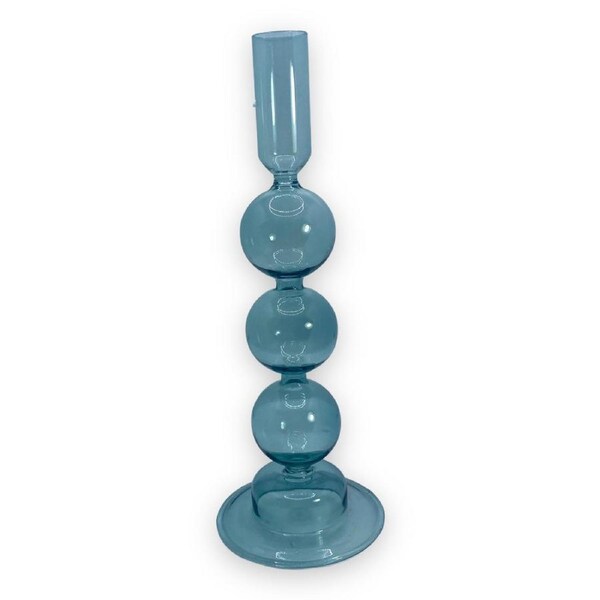 Blue Glass Candle Holder