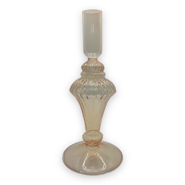 Orange Glass Candle Holder