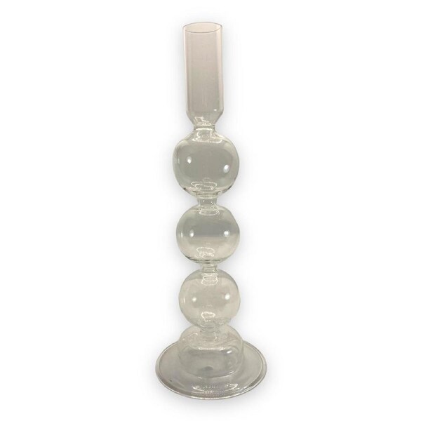 Clear Glass Candle Holder