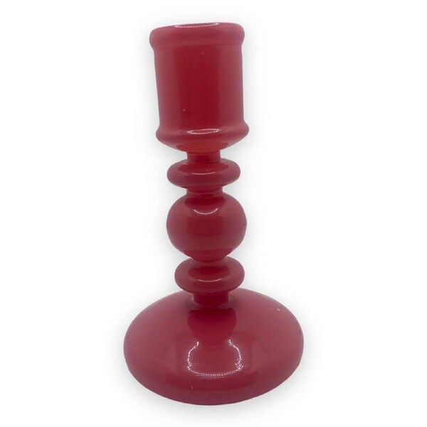 Pink Glass Candle Holder