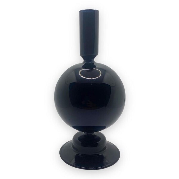 Midnight Blue Glass Ball Candle Holder