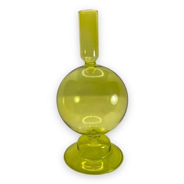 Green Glass Ball Candle Holder