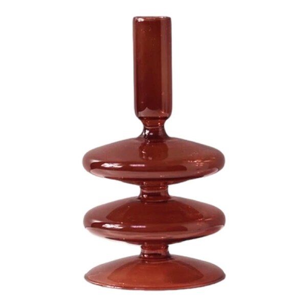 Brown Glass Candle Holder