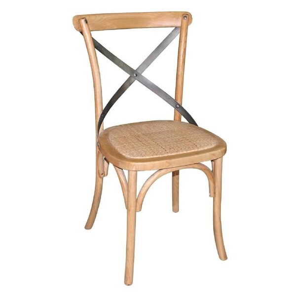 Bolero Natural Wooden Dining Chairs with Backrest (Pack of 2)