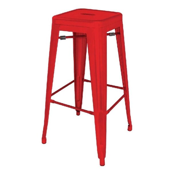 Bolero High Metal Bar Stools Red (Pack of 4)