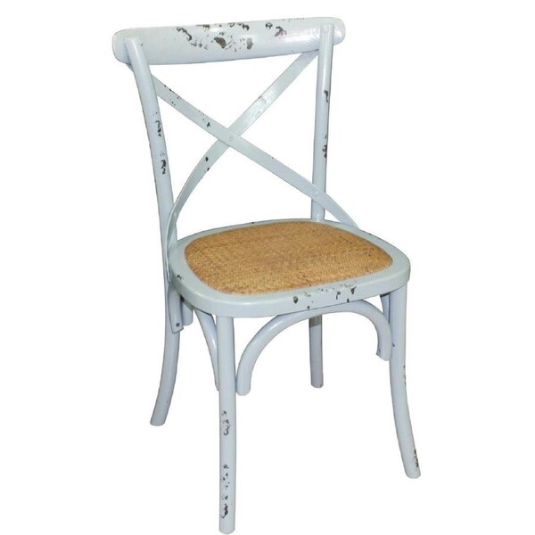 Bolero Blue Wooden Dining Chairs with Backrest (Pack of 2)
