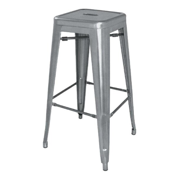 Bolero High Metal Bar Stools Gun Metal Grey (Pack of 4)