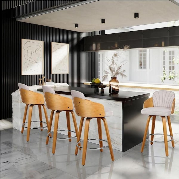 4x ALFORDSON Bar Stools Widened Backrest Grey