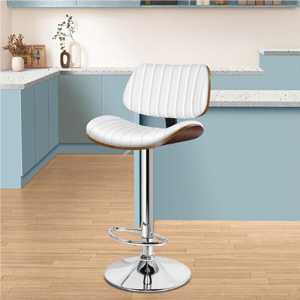 ALFORDSON Bar Stool Leather Padded White