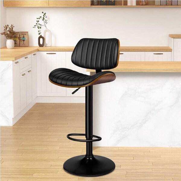 ALFORDSON Bar Stool Leather Padded Black