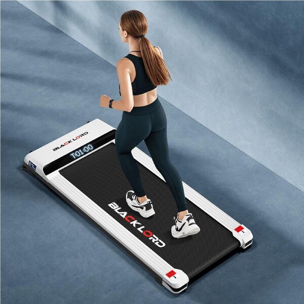 BLACK LORD Treadmill Electric Walking Pad Steel Frame Under Desk Gym 410mm White