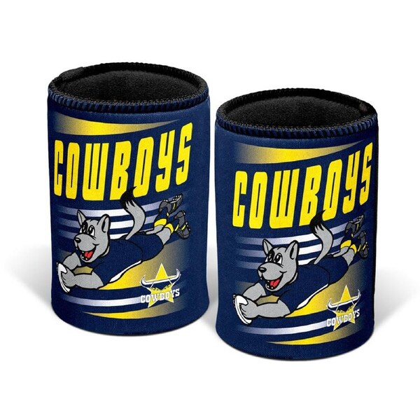 North Queensland QLD Cowboys NRL Retro Mascot Beer Can Bottle Cooler Stubby Holder Cosy