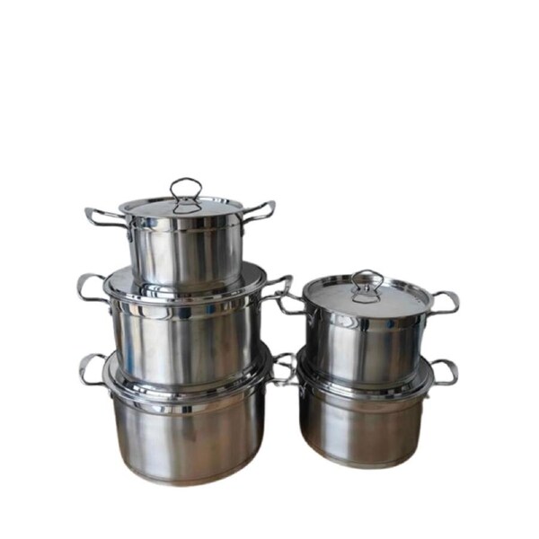 5 sets Stainless Steel Stock Pot with Lid Cooking Kitchen Cookware Stockpot Set 18/20/22/24/26cm