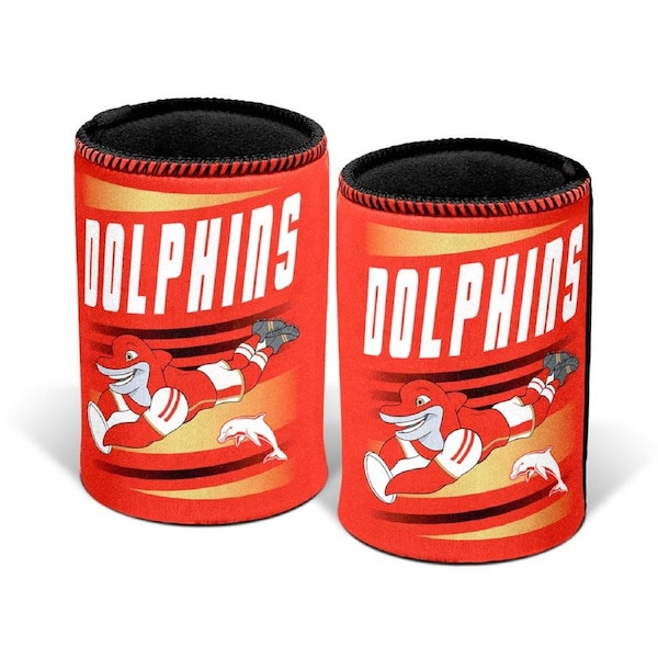 Dolphins NRL Retro Mascot Beer Can Bottle Cooler Stubby Holder Cosy