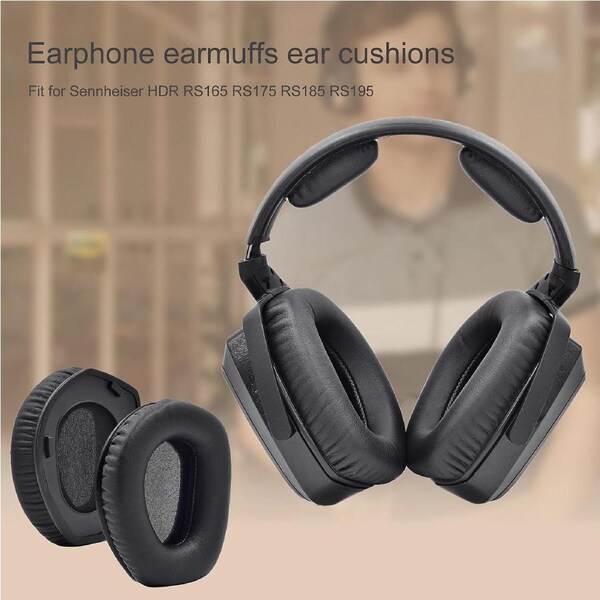 1 Pair Headphone Cushions Replaceable Dust-proof Breathable Gaming Headphone Sleeves for Sennheiser-HDR RS165 RS175 RS185 RS195