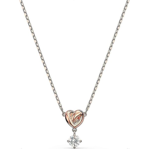 High Quality Twisted Love Round Diamond Necklace Female Element Crystal Clavicle Chain