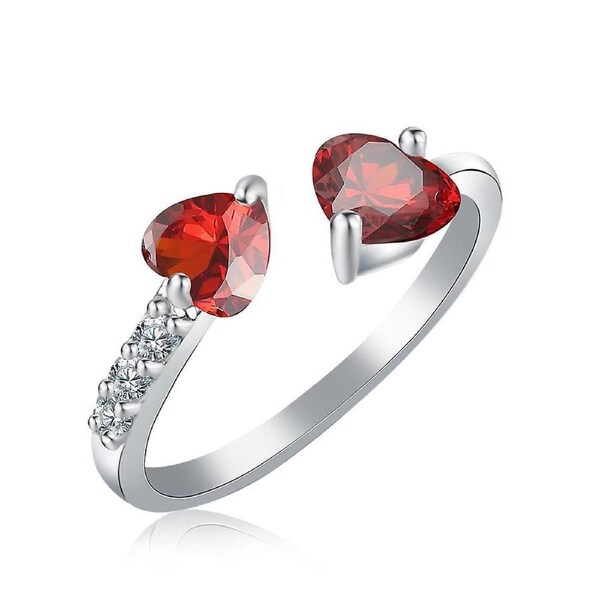 Heart Shaped Zircon Ring For Women: Light Luxury, Individualized Temperament, Open Ring, Fashionable And Advanced Sense Ring