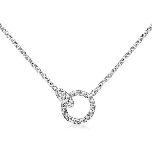 s925 sterling silver double loop necklace