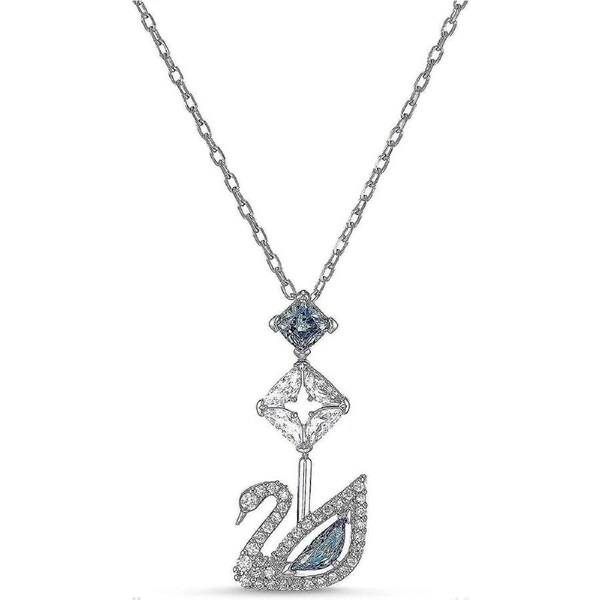 Blue Diamond Swan Necklace Crystal Element Swan Pendant