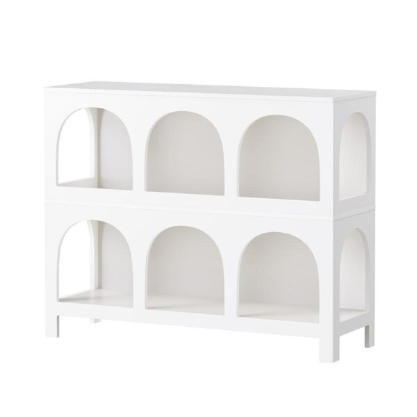 Oikiture Display Shelf Storage Stand Shelving Unit Bookcase Bookshelf White