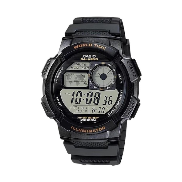 Casio AE-1000W-1AV AE1000 AE1000W World Time Unisex Digital Sports Watch 100M