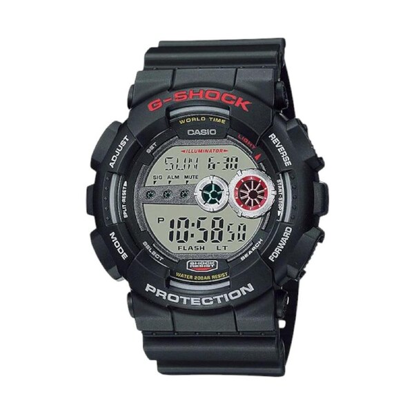CASIO G-Shock Mens 50mm GD100-1A Digital Watch 200m 7YR Battery Life - Black