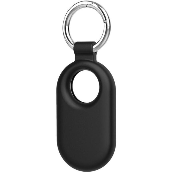 USTIYA Case for Samsung Galaxy Smart Tag 2 Cover Protective Silicone Protectora Case with Keychain (Black x1)
