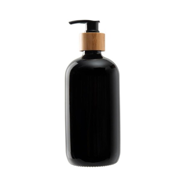 Black Glass Pump Bottle - 500ml