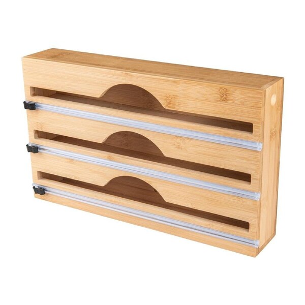 Bamboo Food Wrap Dispenser 3 Inserts