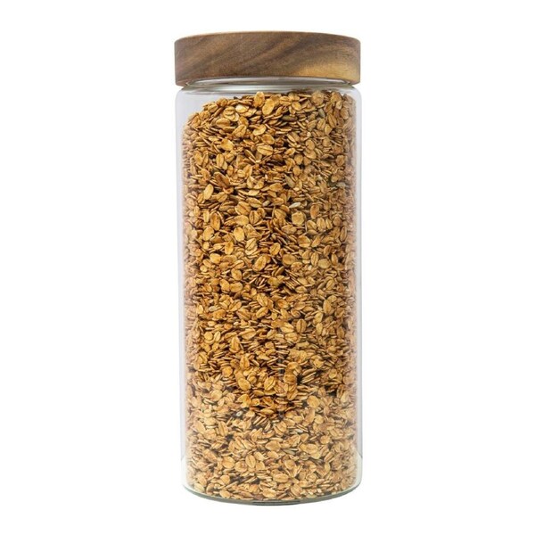 Acacia Wood Glass Jar - 2L