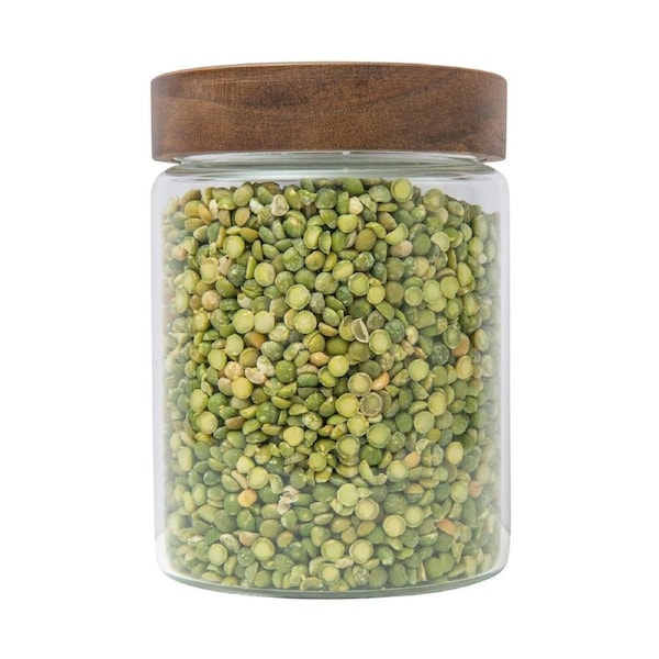 Acacia Wood Glass Jar - 1L