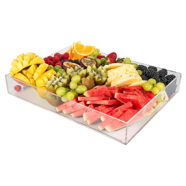 Acrylic serving tray with handle