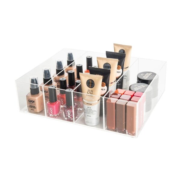 Acrylic Stackable Modular Organiser with Dividers - 31cm