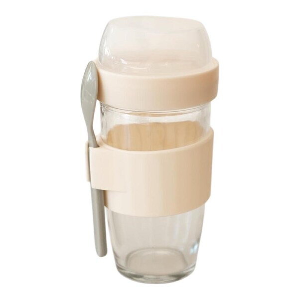 On-the-go travel jar with spoon and compartment